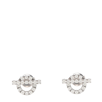 Hermes 18K White Gold Diamond Finesse Earrings 1 of 5