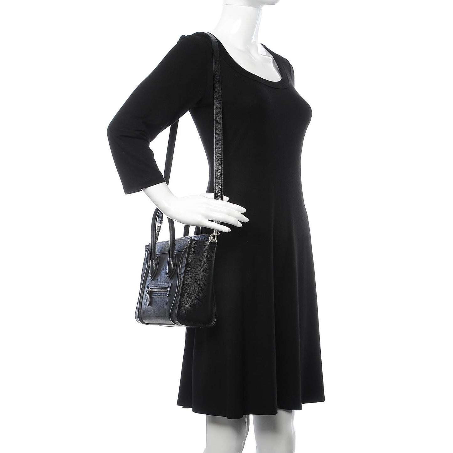 Drummed Calfskin Nano Luggage Black