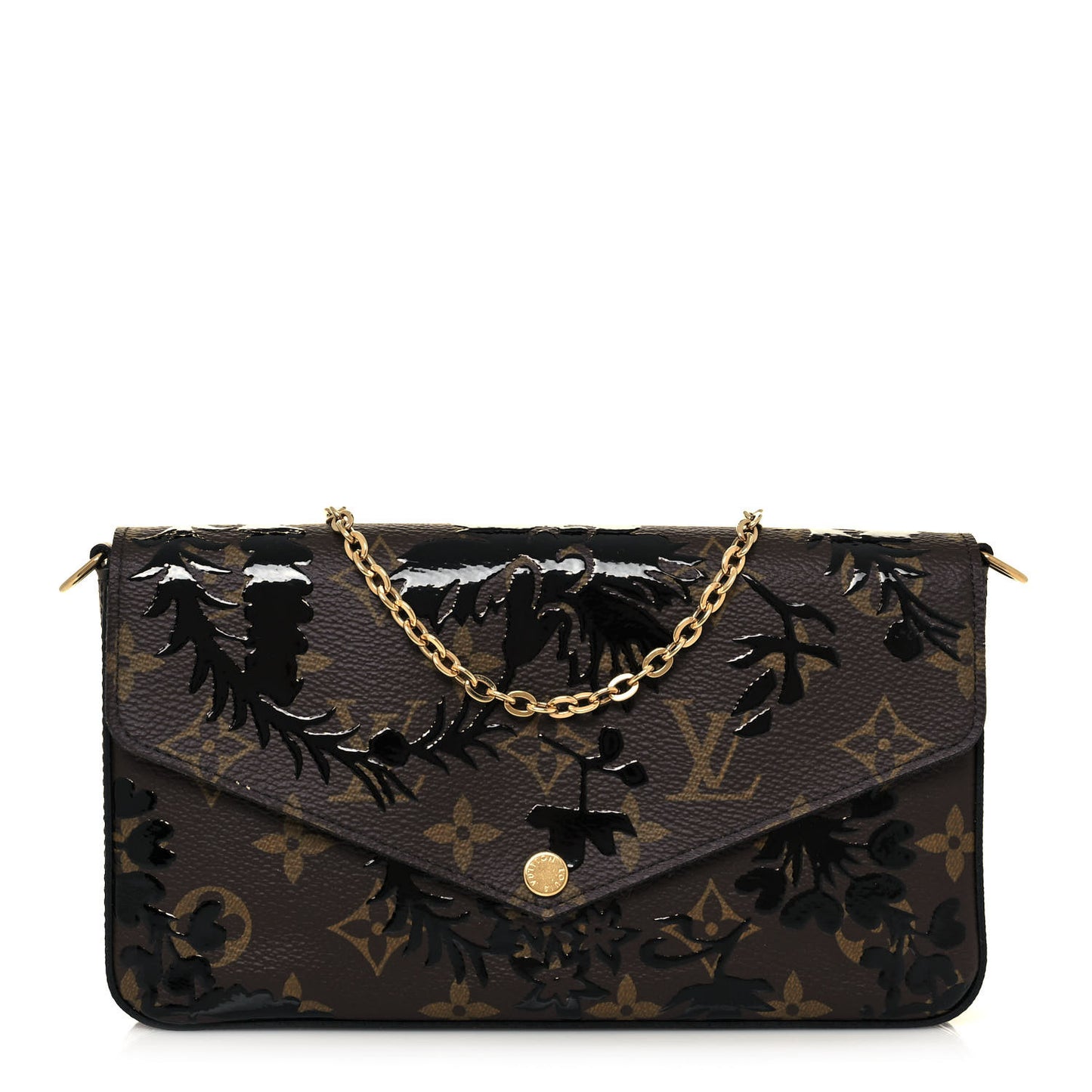Monogram Blossom Pochette Felicie Chain Wallet Black