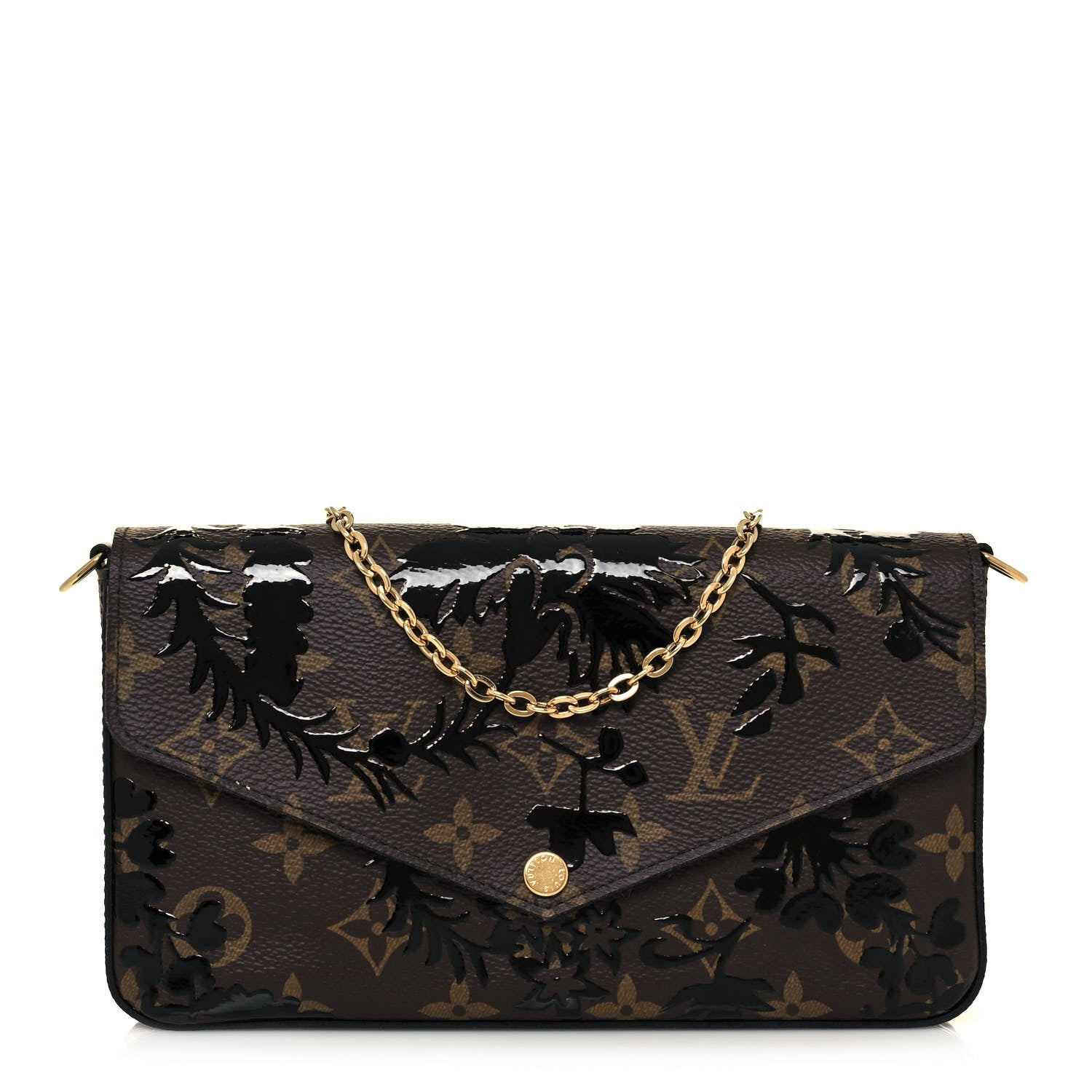 Louis Vuitton Monogram Blossom Pochette Felicie Chain Wallet Black 3 of 14