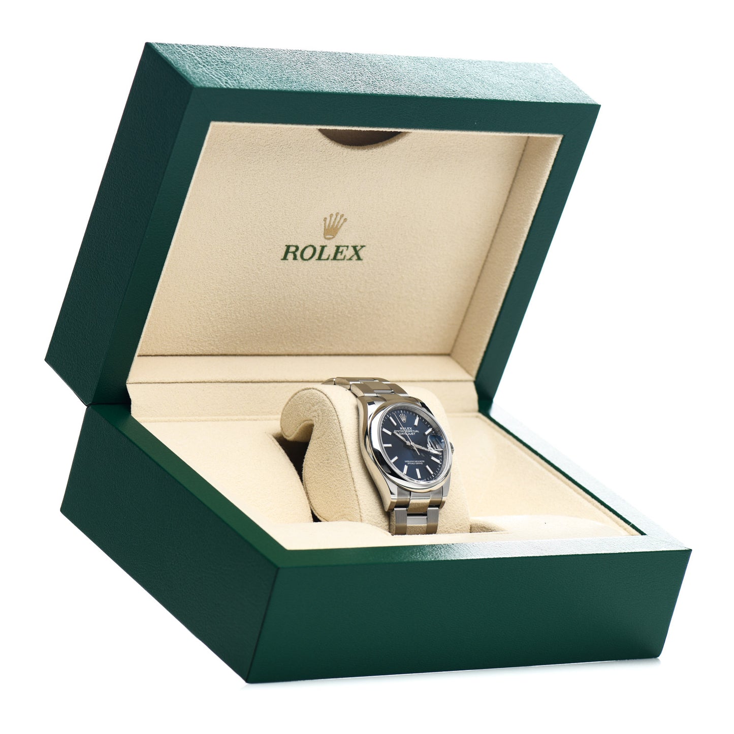 Stainless Steel 36mm Oyster Perpetual Datejust Watch Bright Blue 126200