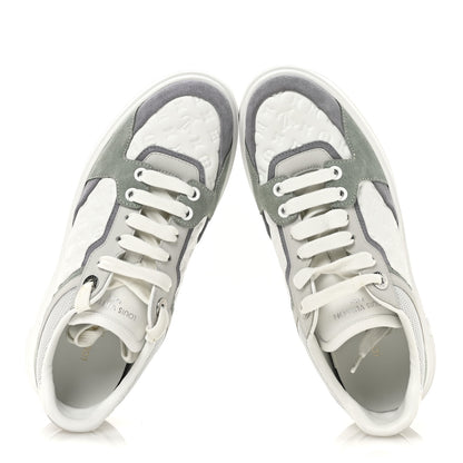 Louis Vuitton Suede Calfskin Monogram Embossed Time Out Sneakers 36.5 Vert D'eau 2 of 8
