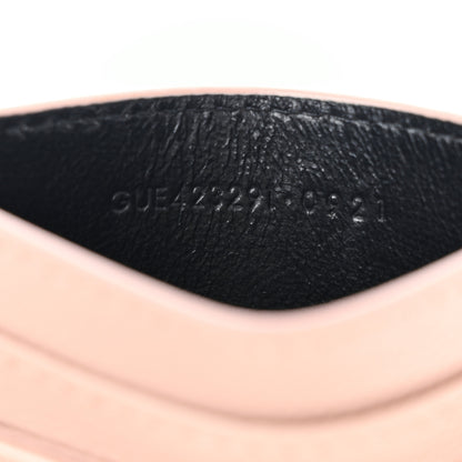 Saint Laurent Grain De Poudre Matelasse Chevron Monogram Credit Card Case Pale Pink 7 of 10