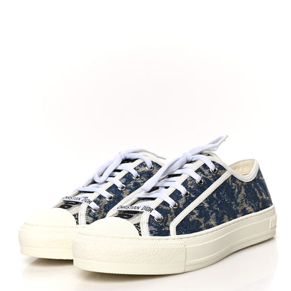 Christian Dior Denim Brocart Embroidered Walk'N'Dior Low Top Sneakers 38.5 Duck Blue 3 of 6