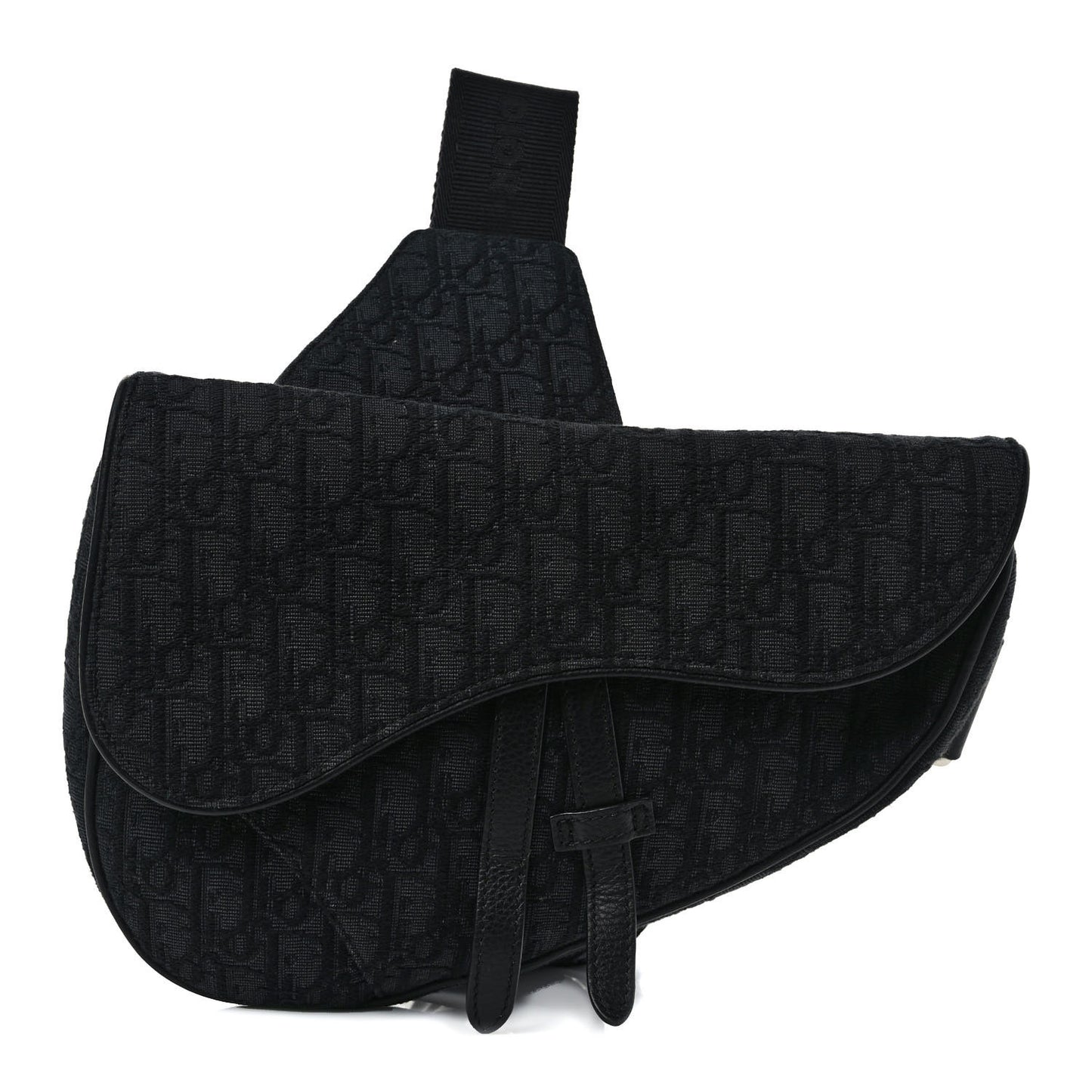 Oblique Mens Saddle Bag Black Blue