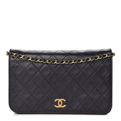 Chanel Lambskin Quilted Small Single Flap Navy 1 of 12