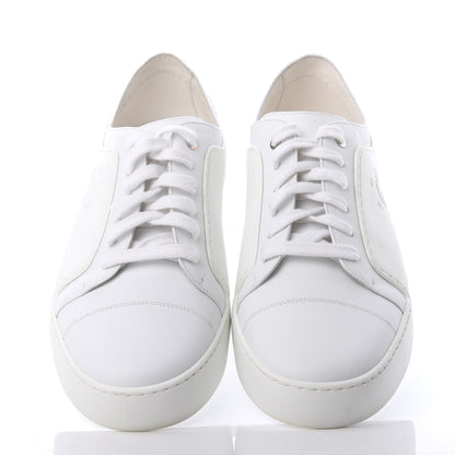 Chanel Calfskin Gum Womens CC Sneakers 41 White 5 of 10