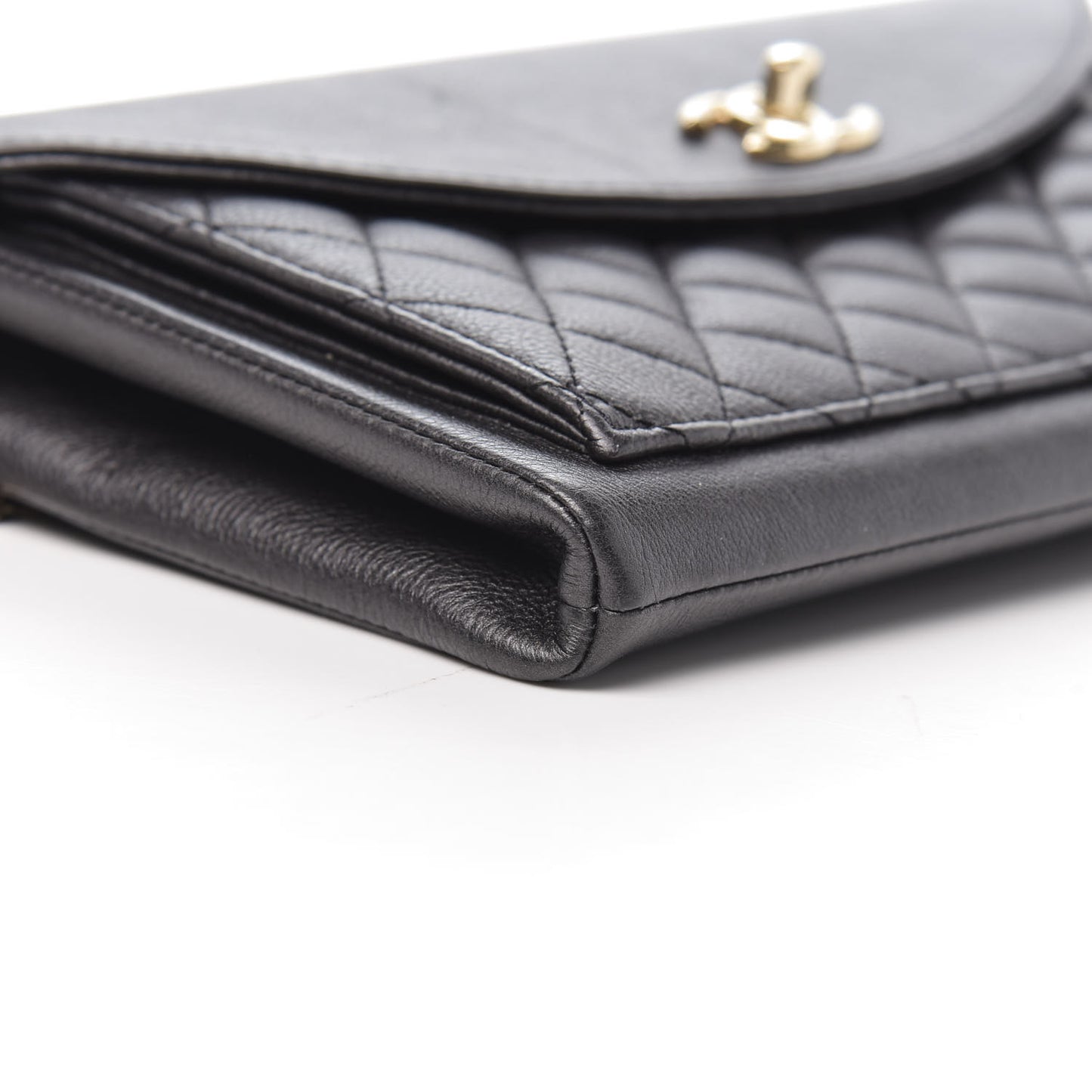 Calfskin Quilted Smart Pocket Flap Bag Dark Gray