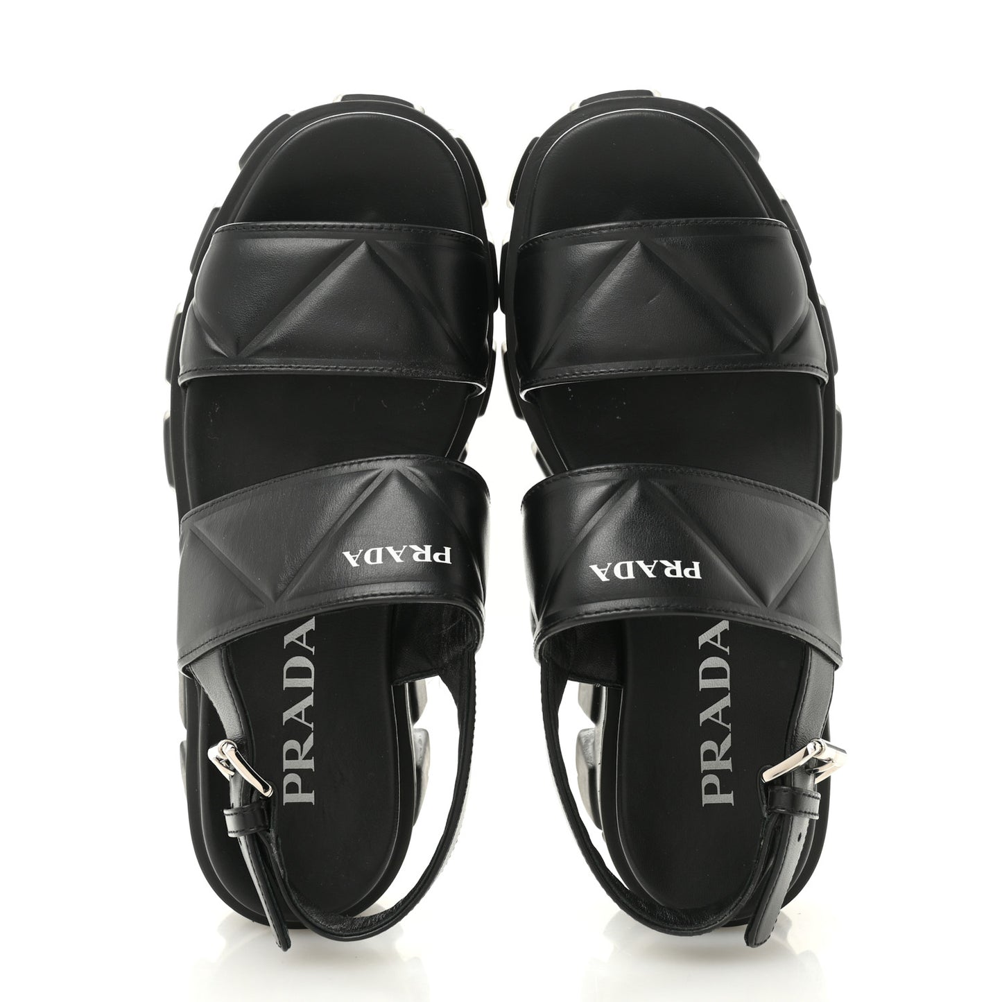 Nappa Soft Logo Padded Monolith 55mm Sandals 37.5 Black