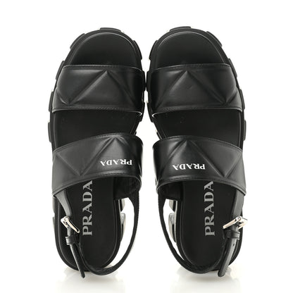 Prada Nappa Soft Logo Padded Monolith 55mm Sandals 37.5 Black 2 of 11