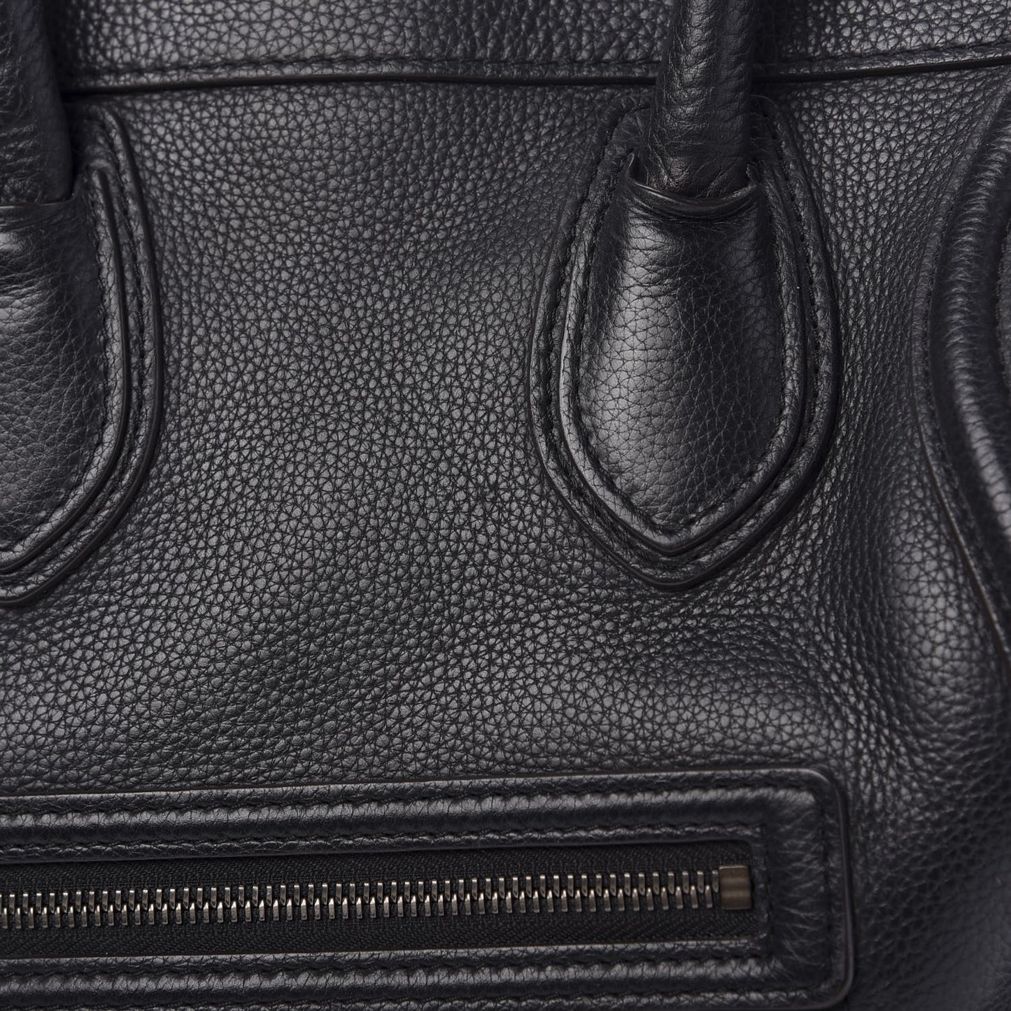 Drummed Calfskin Mini Luggage Black