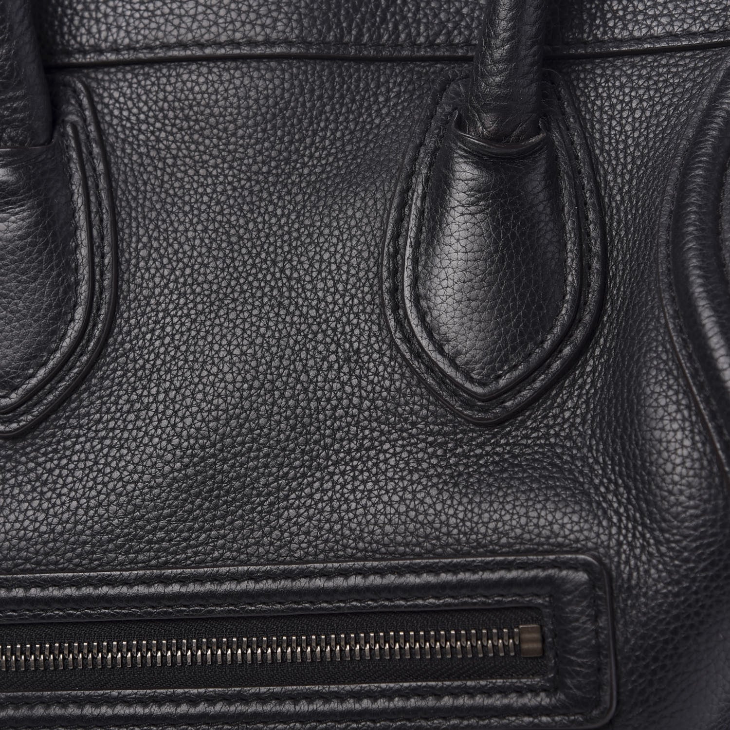 Celine Drummed Calfskin Mini Luggage Black 8 of 13