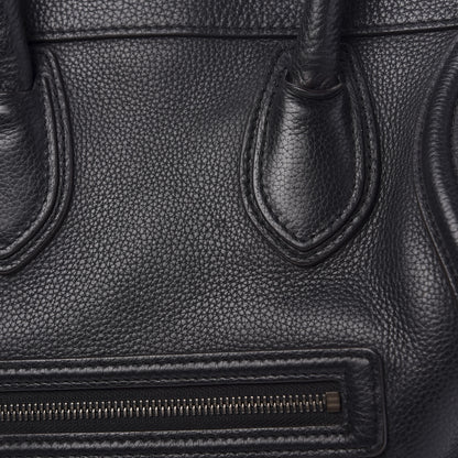 Celine Drummed Calfskin Mini Luggage Black 8 of 13