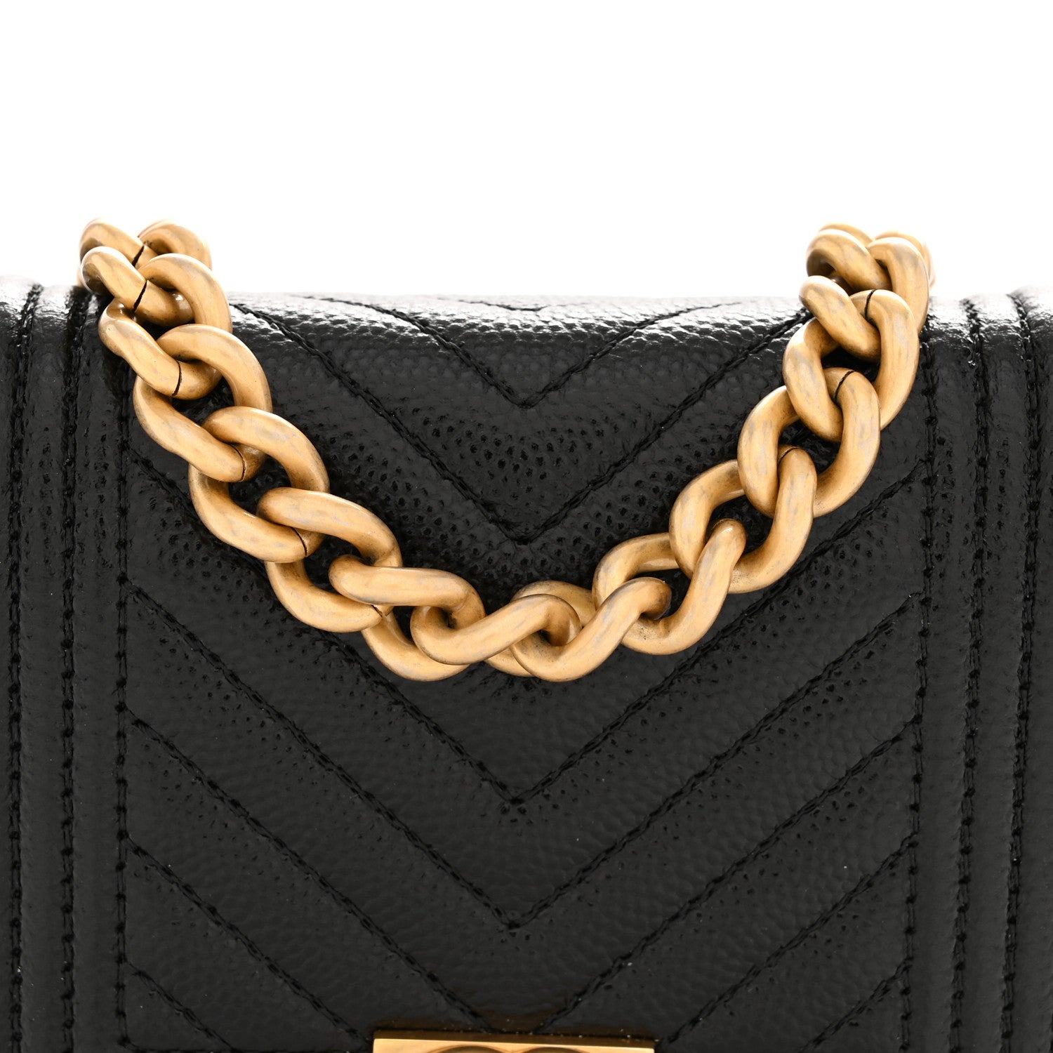 Chanel Caviar Chevron Quilted Boy Flap Waist Belt Bag Black 7 of 10