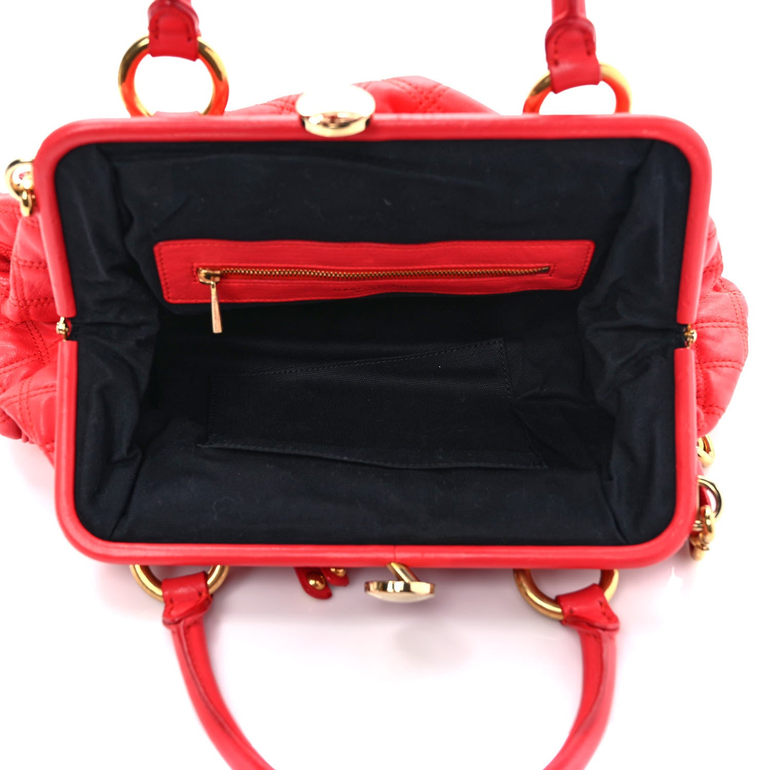 Marc Jacobs Calfskin Quilted Leather Stam Bag Red 5 of 11