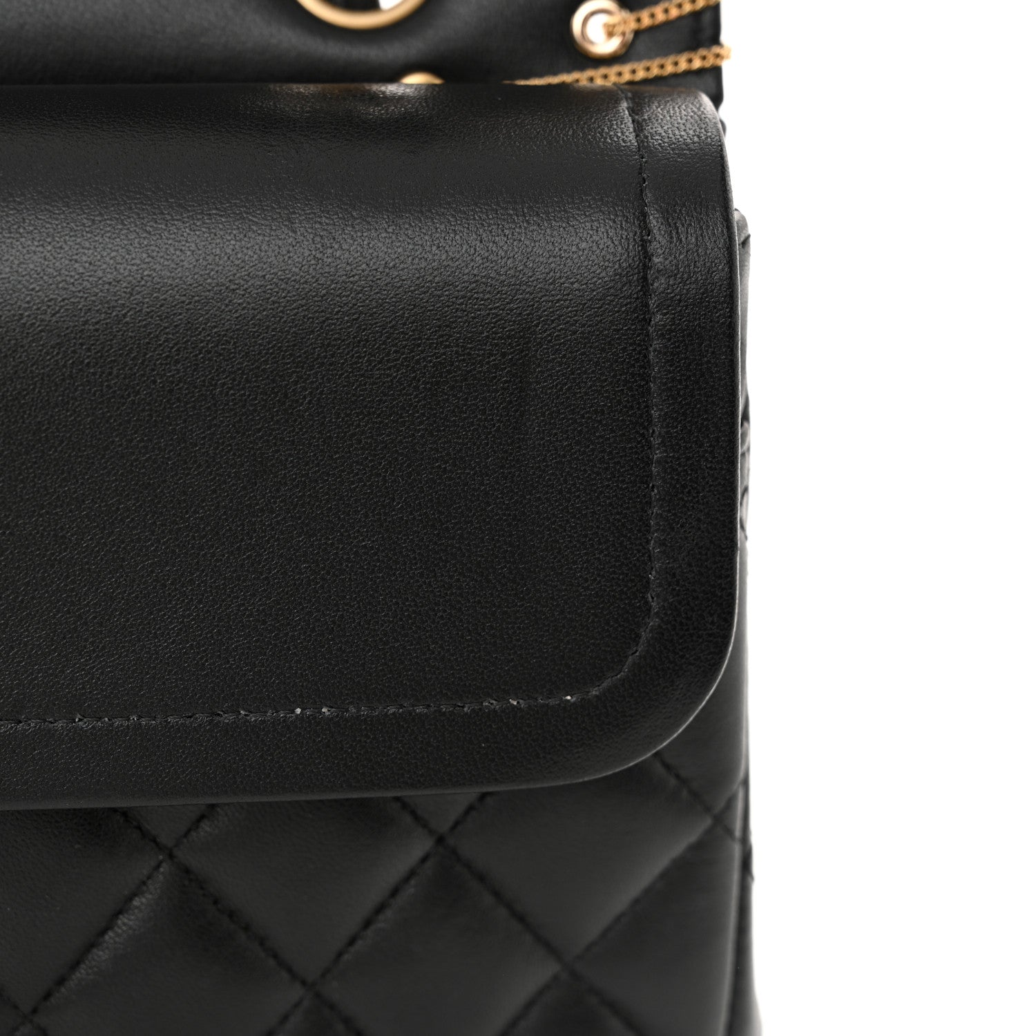 Chanel Lambskin Quilted Grommet Embellished Piercing Chic Medium Double Flap Black 11 of 12