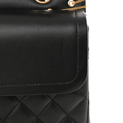 Chanel Lambskin Quilted Grommet Embellished Piercing Chic Medium Double Flap Black 11 of 12