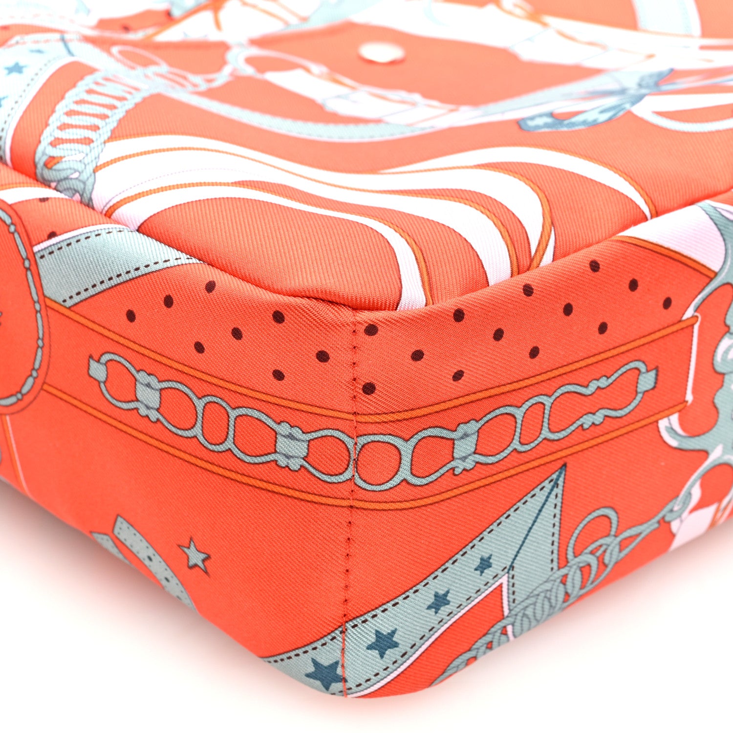 Hermes Silk La Promenade du Matin Bandana Fourbi 20 PM Pouch Orange Mecano Turquoise Fauve 8 of 10