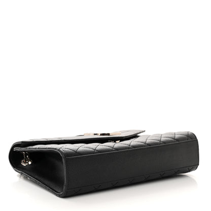 Saint Laurent Grain De Poudre Textured Mixed Matelasse Triquilt Medium Monogram Satchel Black 4 of 12