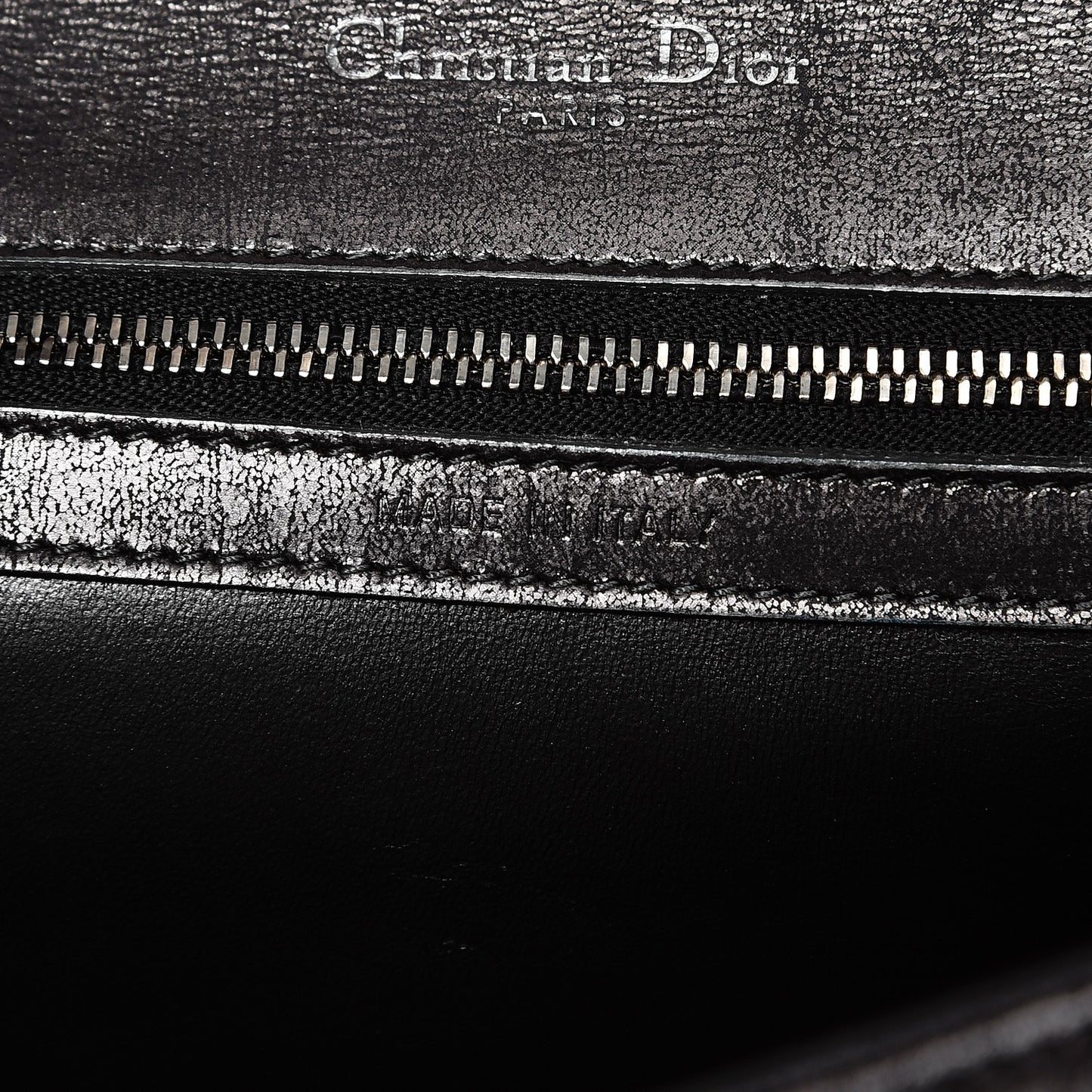 Metallic Brushed Calfskin Medium Diorama Flap Bag Titanium