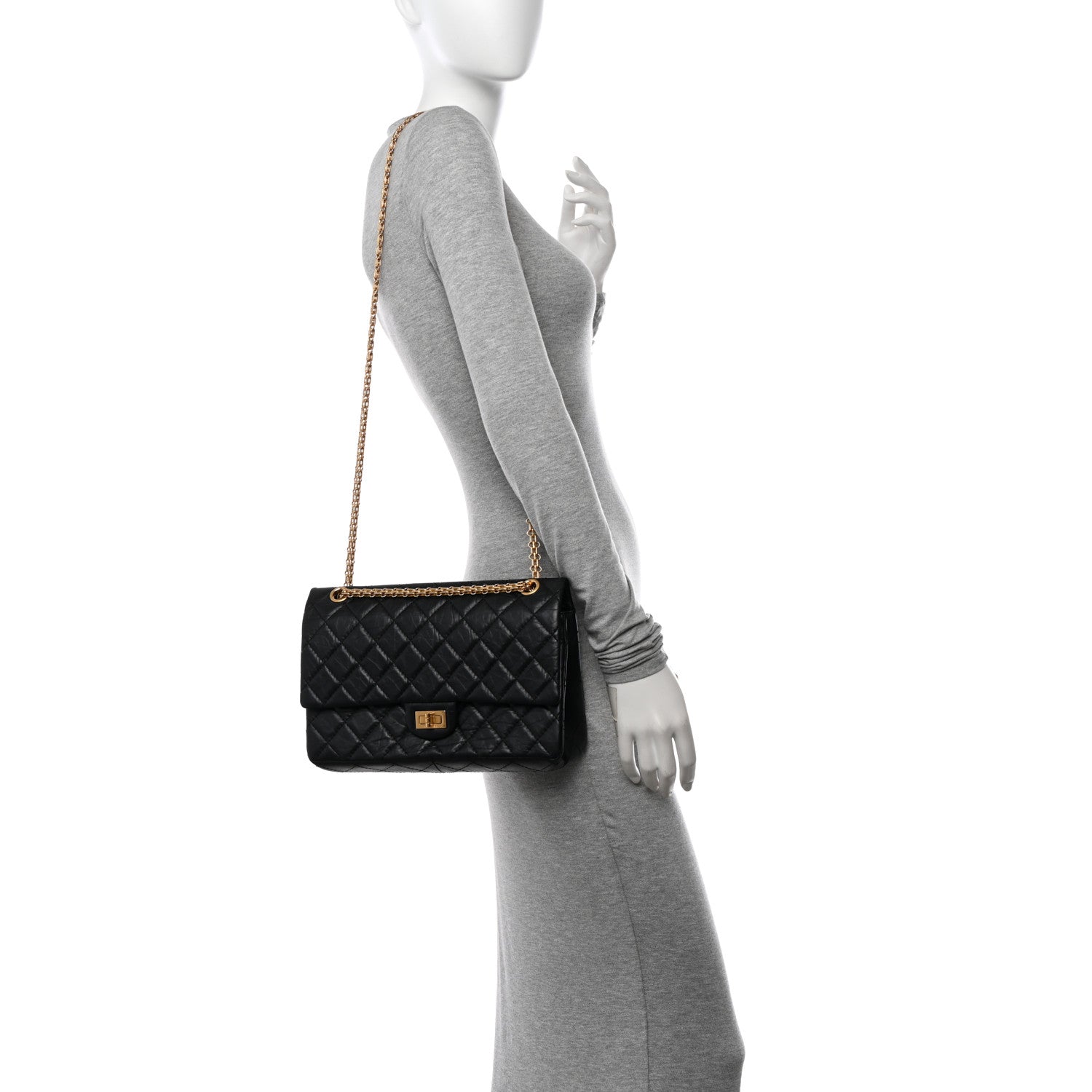 Chanel Aged Calfskin Quilted 2.55 Reissue 226 Flap Black 3 of 10