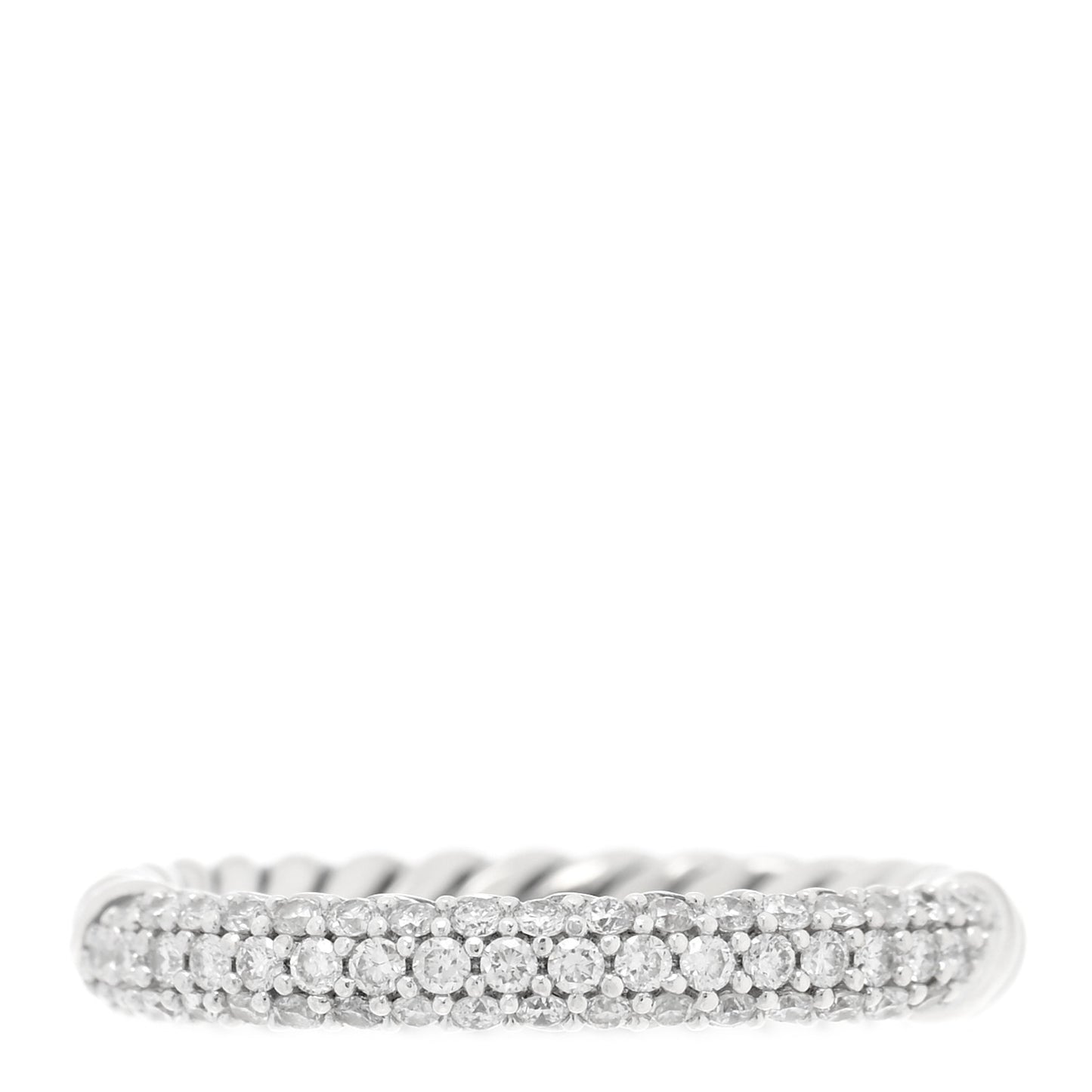 Sterling Silver Diamond Petite Pave Band Ring 52 6