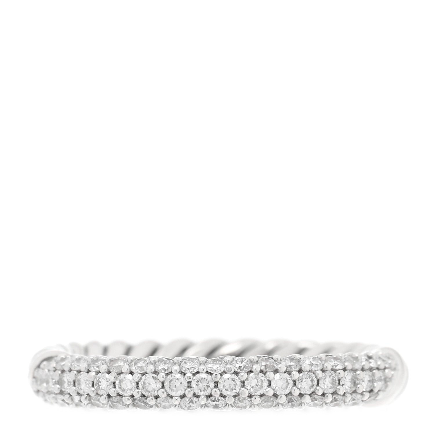 David Yurman Sterling Silver Diamond Petite Pave Band Ring 52 6 1 of 5