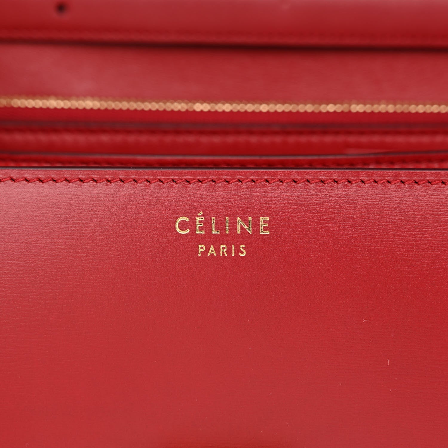 Celine Box Calfskin Medium Classic Box Flap Bag Red 6 of 12