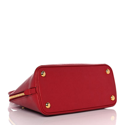 Prada Saffiano Vernice Small Promenade Tote Fuoco 3 of 8