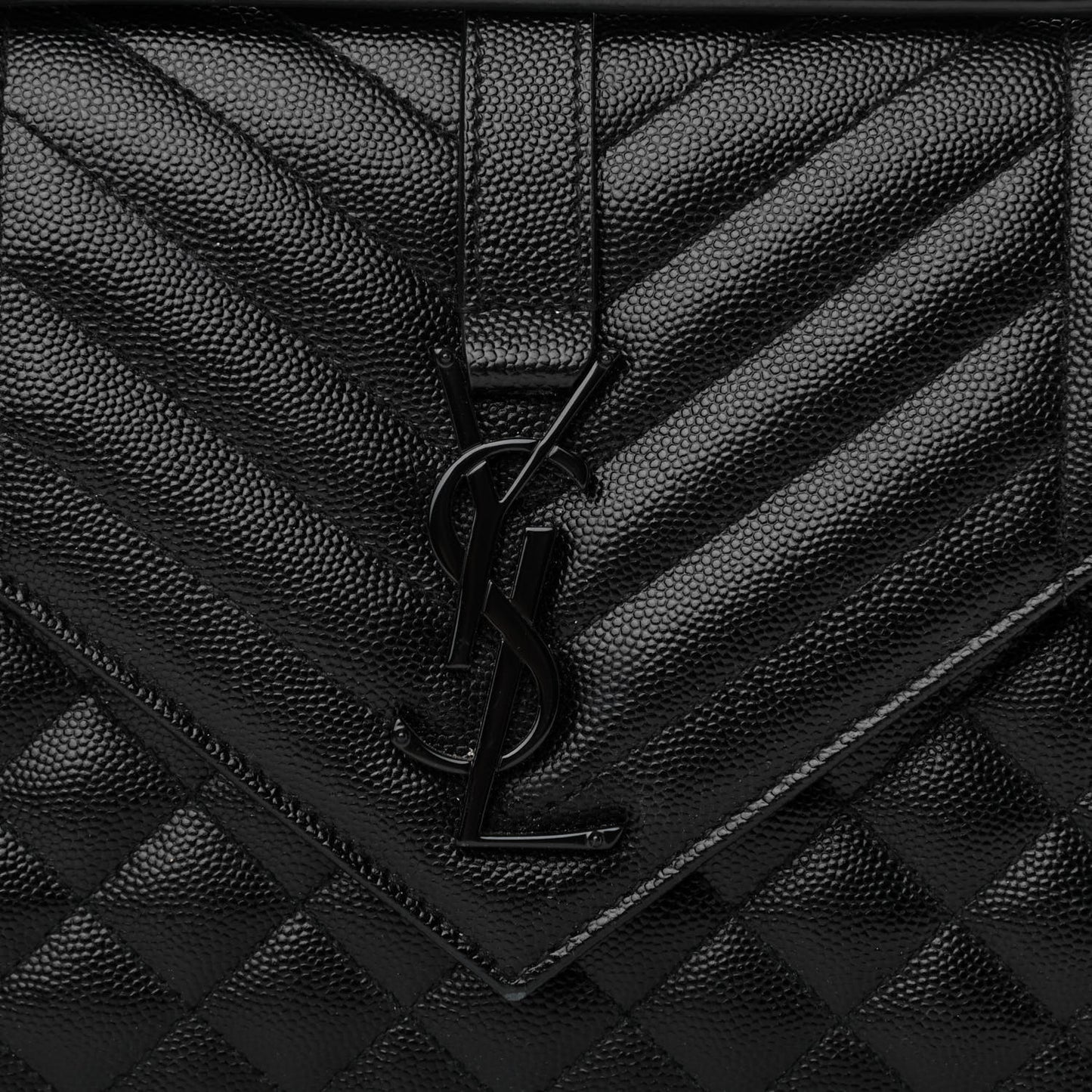 Grain De Poudre Textured Mixed Matelasse Triquilt Medium Monogram Satchel Black