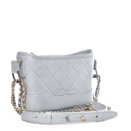 Chanel Aged Calfskin Quilted Small Gabrielle Hobo Light Blue 4 of 11