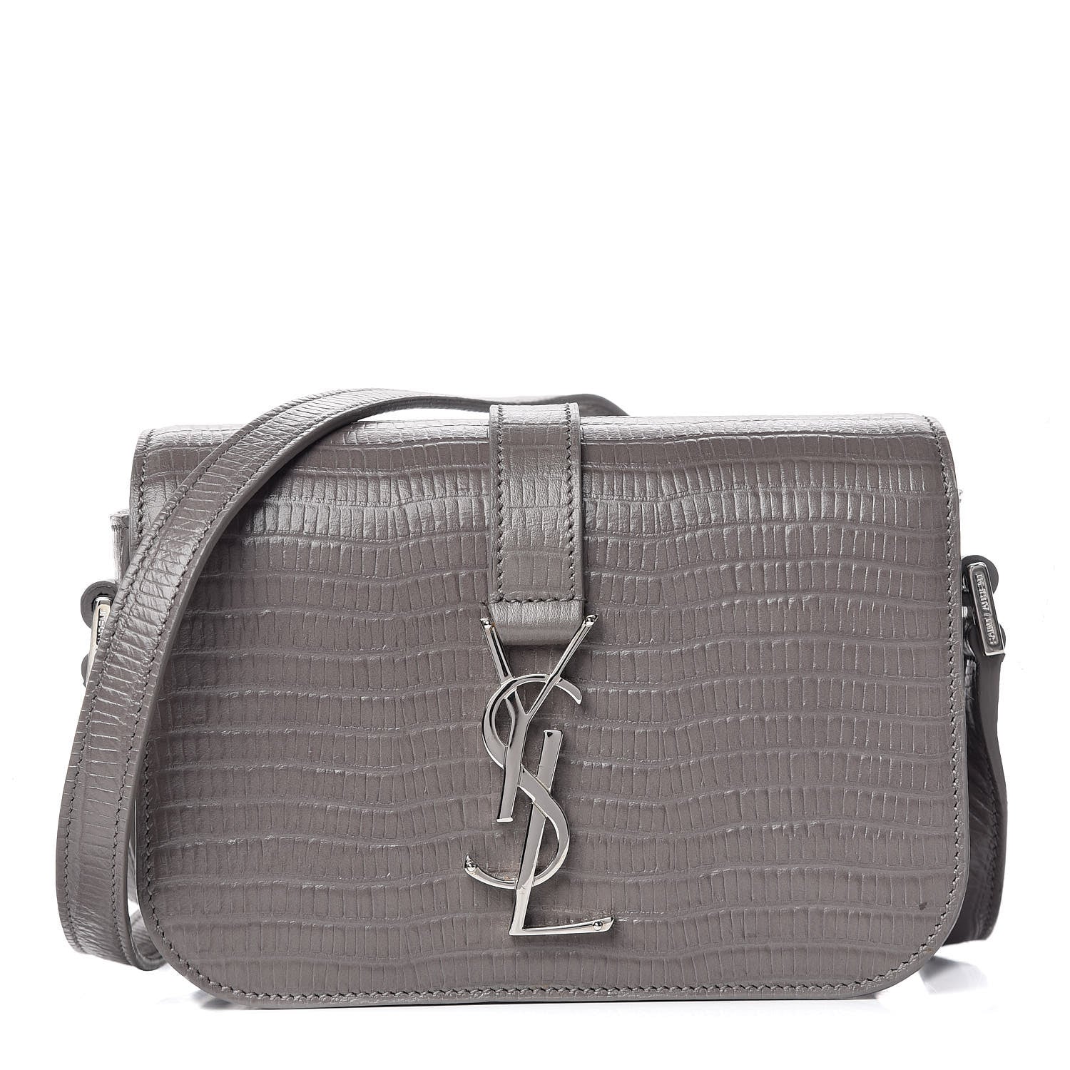 Saint Laurent Lizard Calfskin Embossed Small Classic Monogram Universite Bag Fog 1 of 9