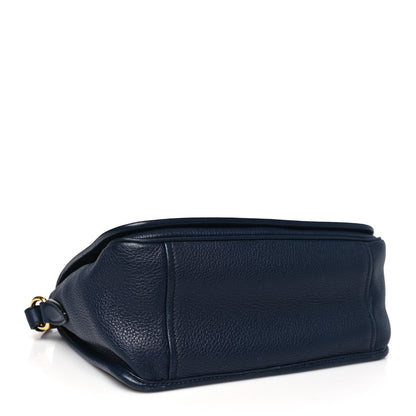 Prada Vitello Daino Flap Crossbody Bag Baltico 4 of 10