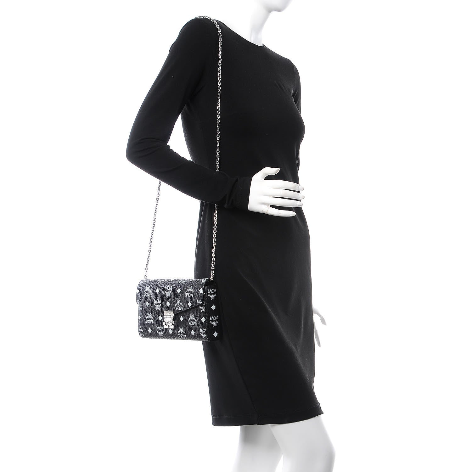 MCM Visetos Patricia Wallet On Chain Black 2 of 14