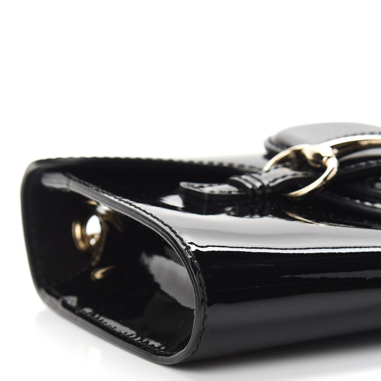 Patent Small Emily Chain Shoulder Bag Black