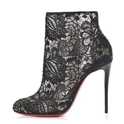 Christian Louboutin Mesh Guipure Wax Lace Kid Miss Tennis 100 Ankle Boots 35.5 Black 1 of 7