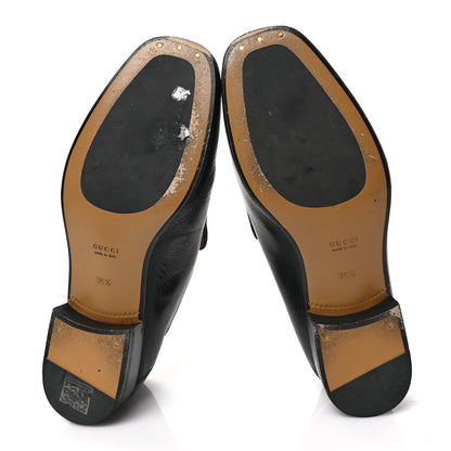 Gucci Goatskin Womens Horsebit Mid-Heel Loafers 36.5 Black 5 of 7