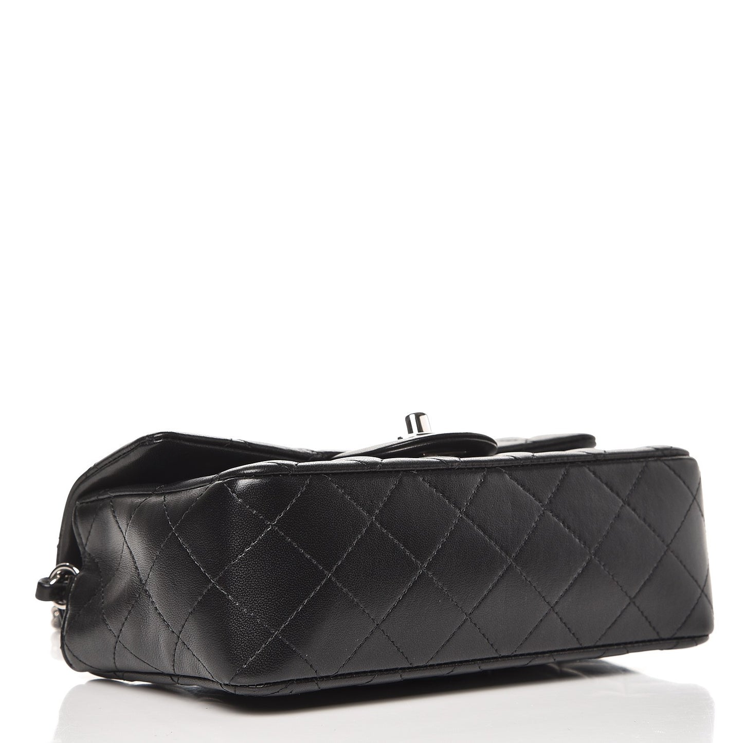 Lambskin Quilted Mini Rectangular Flap Black