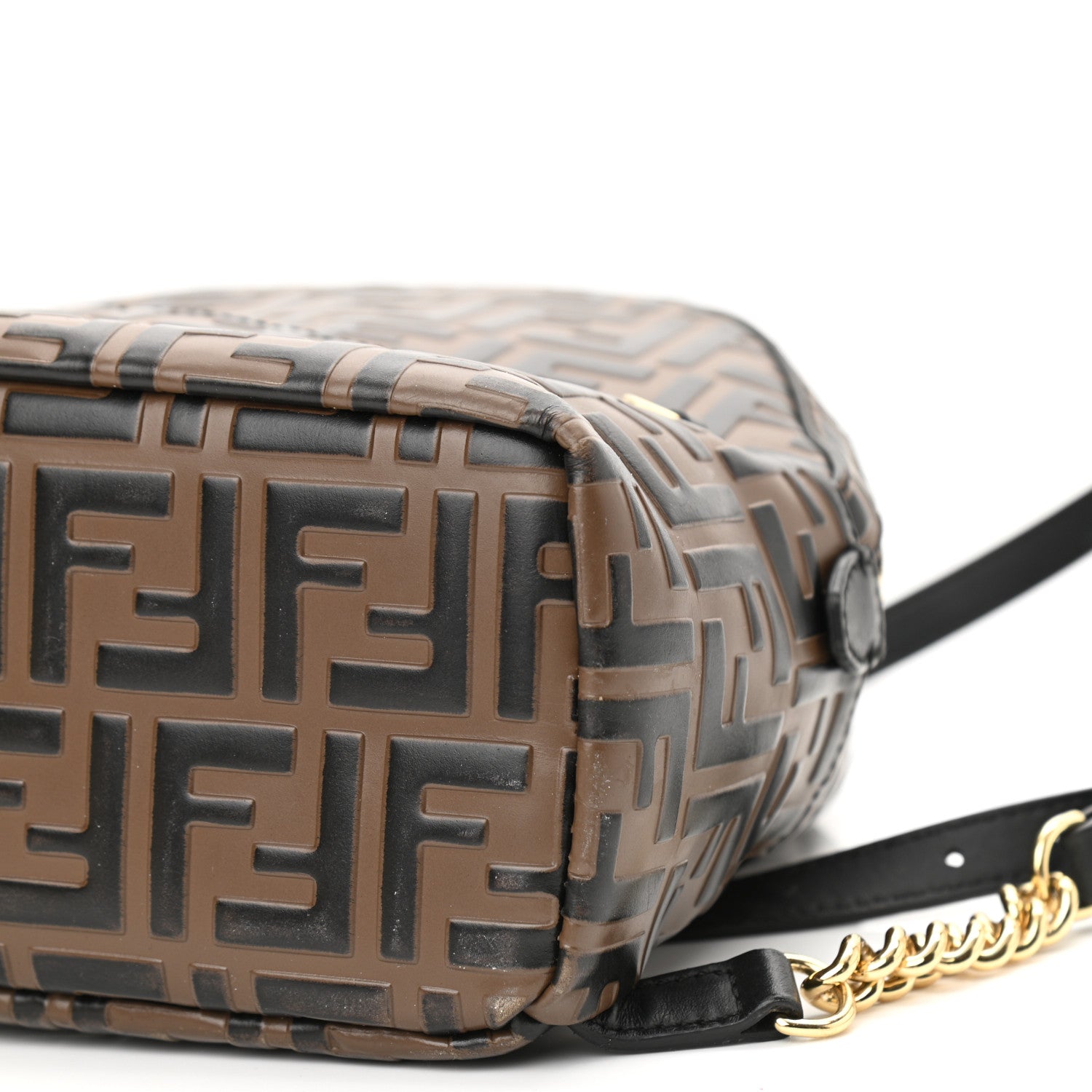 Fendi Vitello Bi-Color FF 1974 Embossed Mini Backpack Maya Black 10 of 11