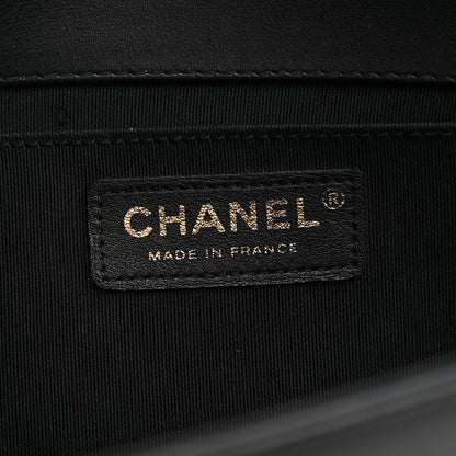 Chanel Metallic Crumpled Goatskin Medium Boy Flap Black Gold 5 of 10