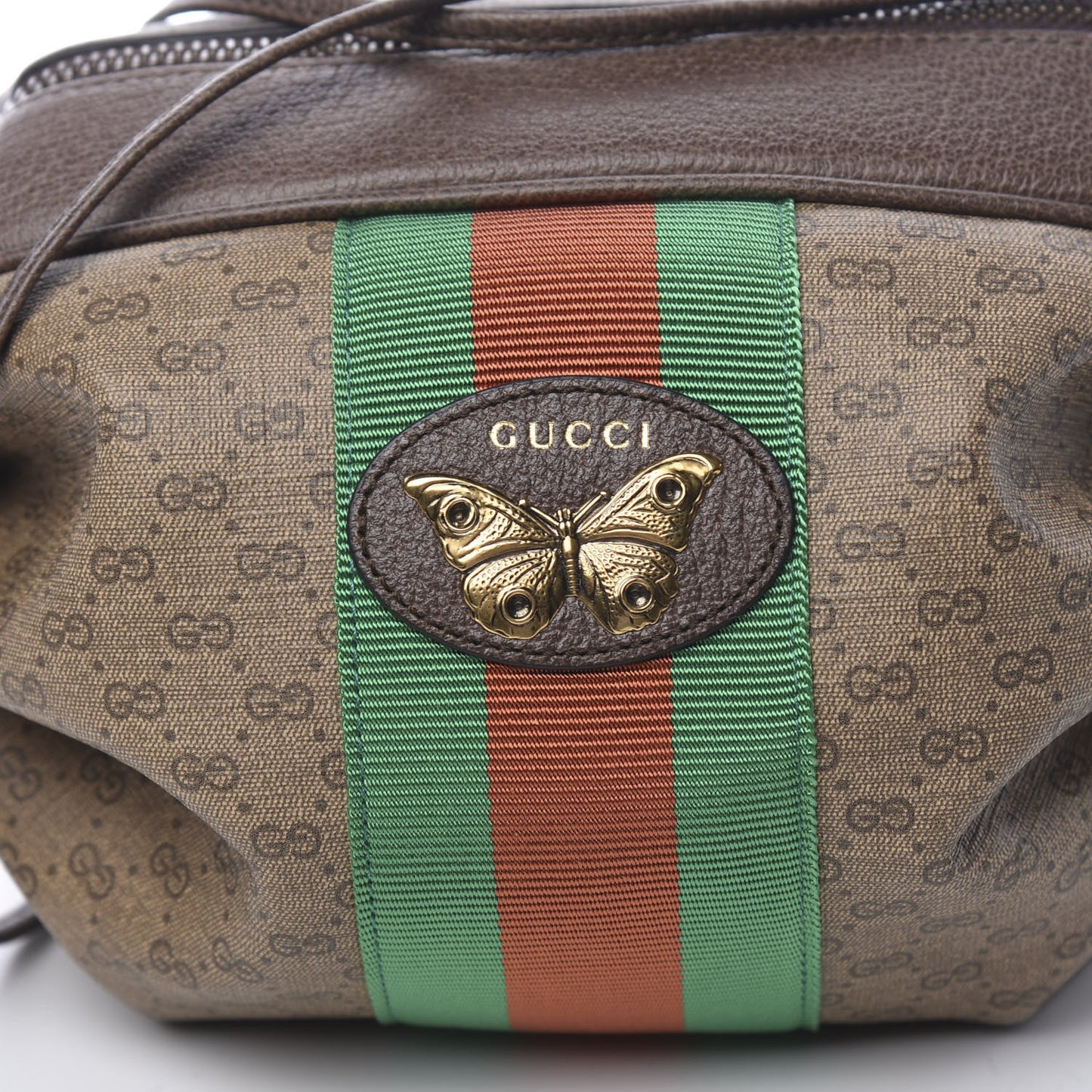 Mini Vintage GG Supreme Monogram Web Butterfly New Candy Crossbody Beige New Acero