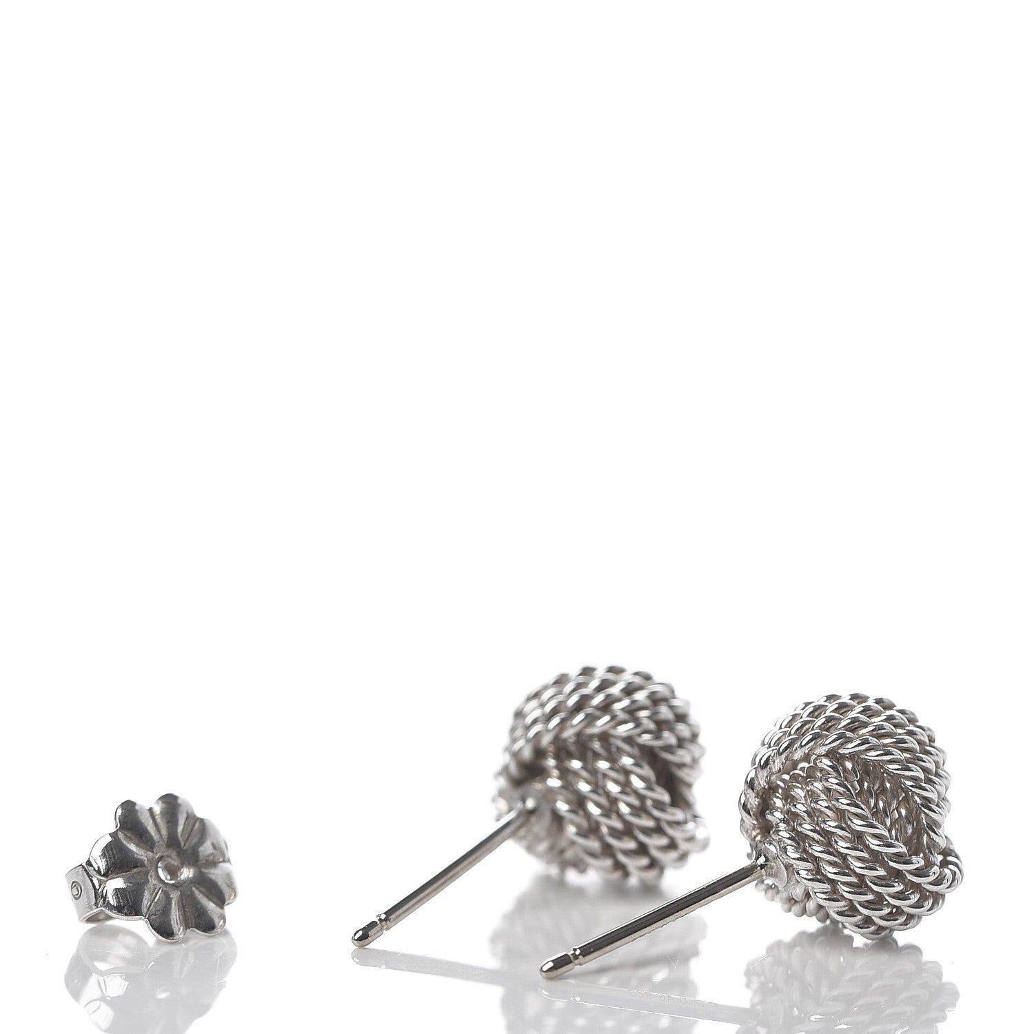 Tiffany Sterling Silver Twist Knot Earrings 3 of 3