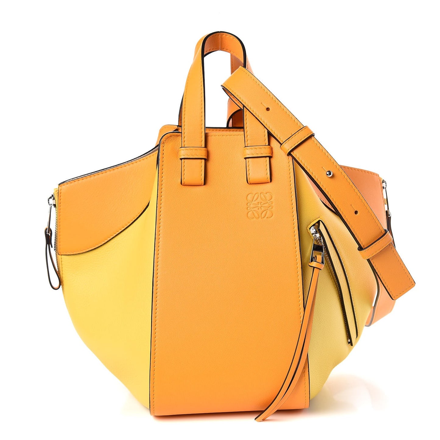 Calfskin Small Hammock Shoulder Bag Mandarin Yellow