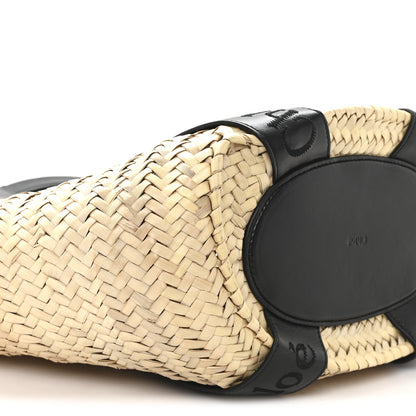 Chloe Raffia Smooth Calfskin Medium Sense Basket Black 9 of 12
