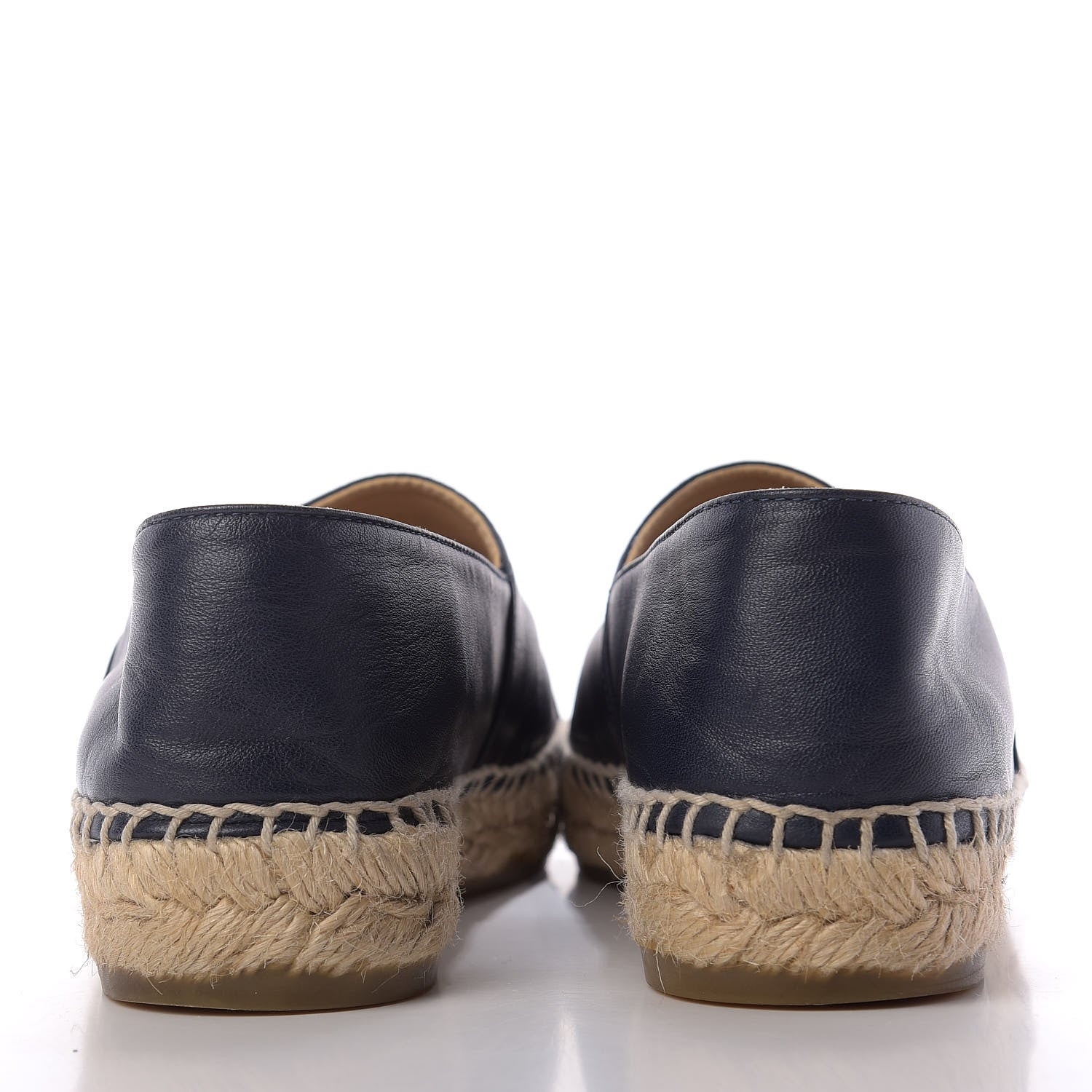 Chanel Lambskin CC Espadrilles 37 Navy Black 7 of 12