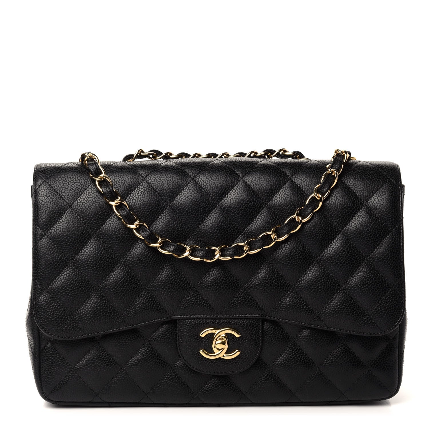 Chanel Caviar Quilted Jumbo Single Flap Black 1 of 12