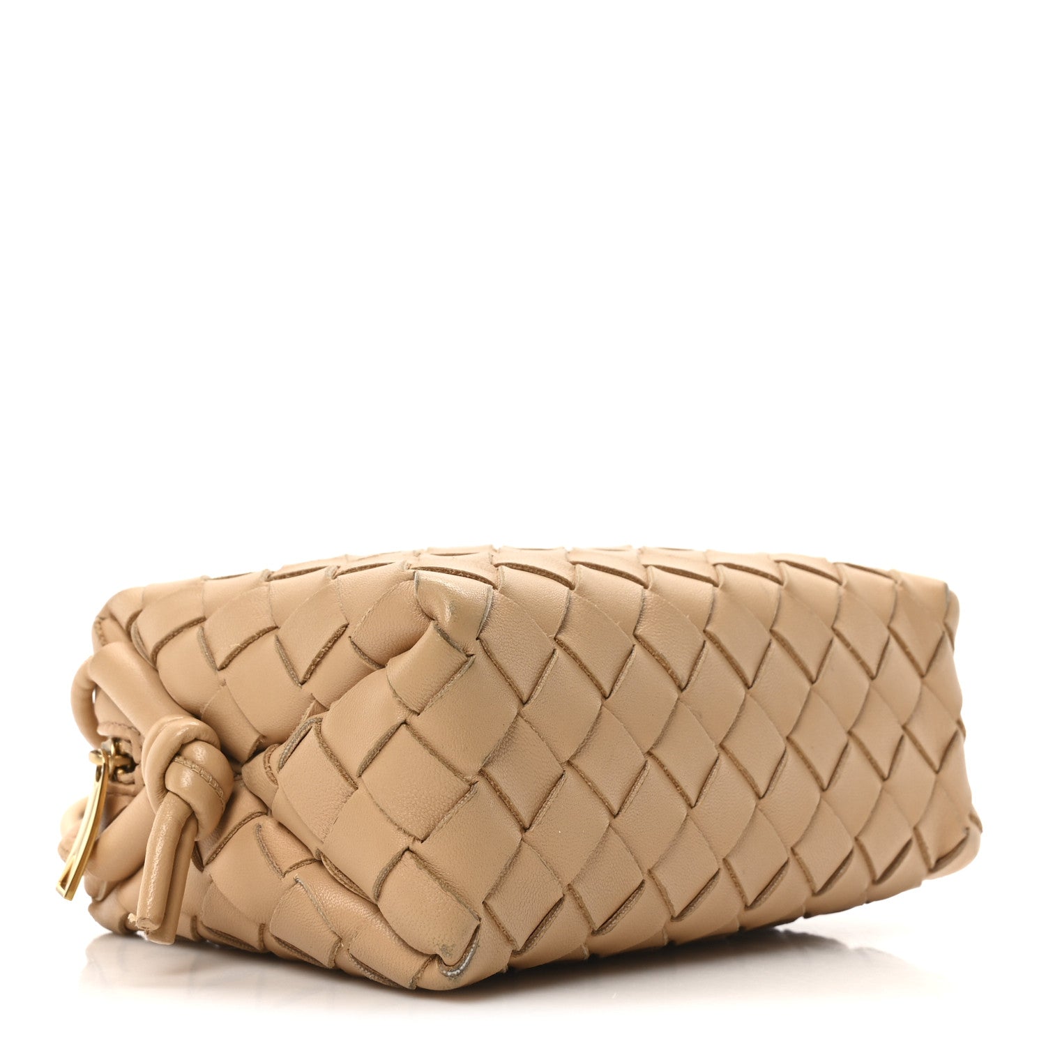 Bottega Veneta Nappa Intrecciato Mini Loop Camera Bag Almond