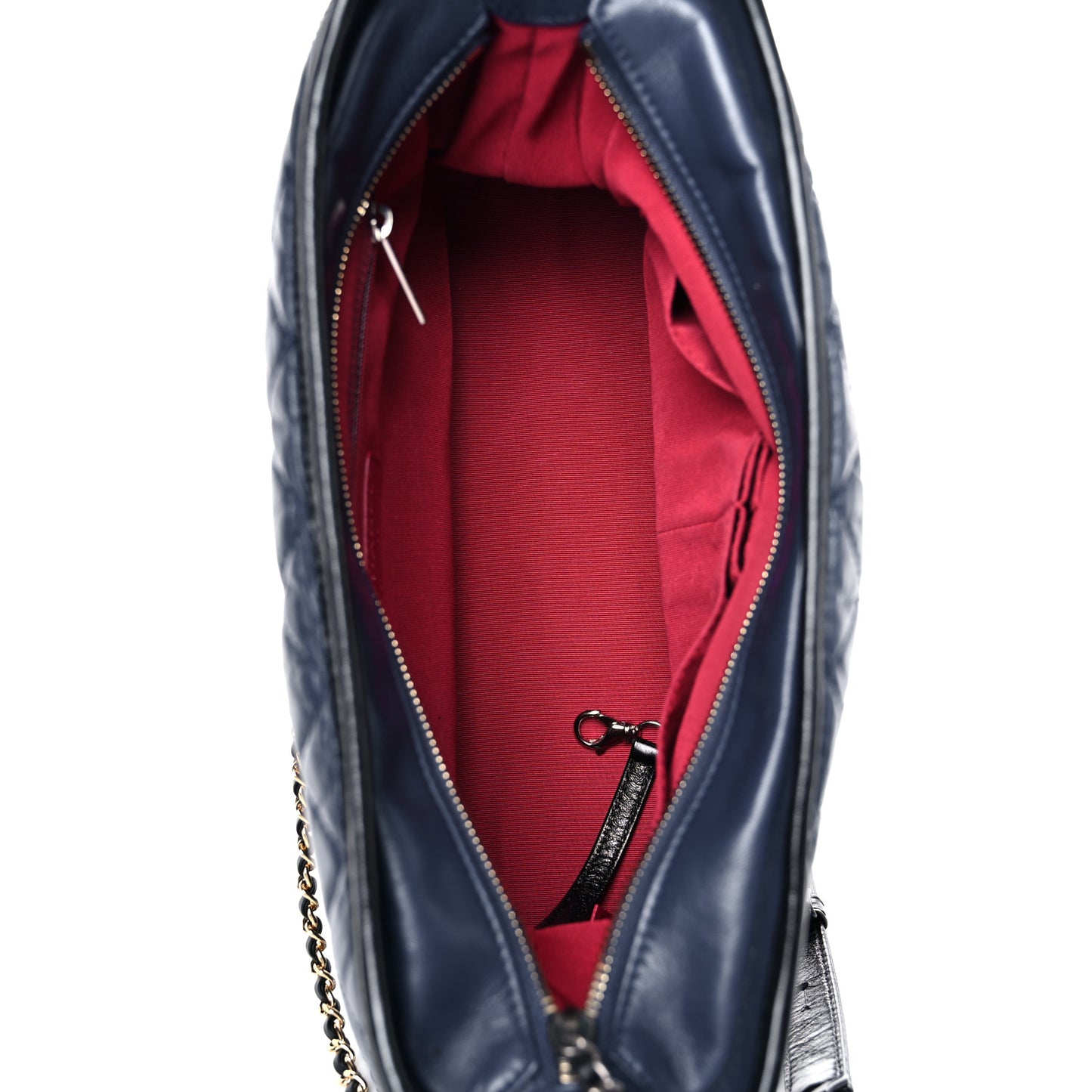 Aged Calfskin Quilted Medium Gabrielle Hobo Navy Black