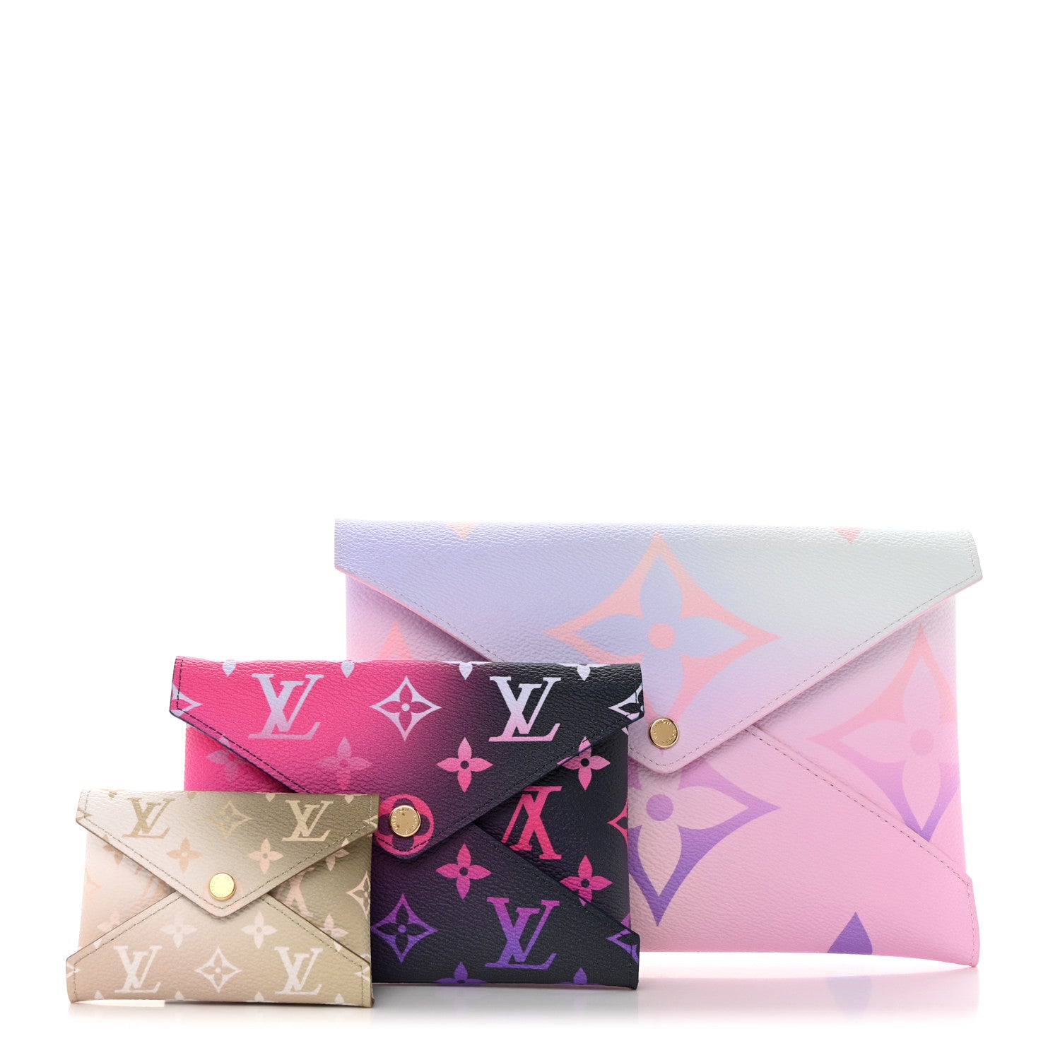 Louis Vuitton Monogram Giant Spring in the City Kirigami Pochette Set Sunrise Pastel Midnight Fuchsia Sunset Kaki 1 of 11