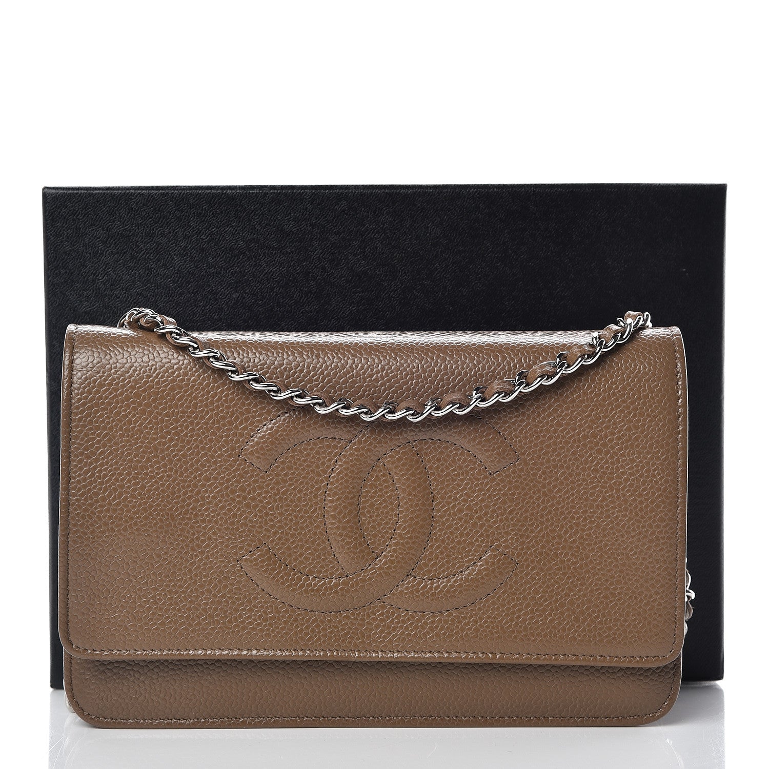 Chanel Caviar Timeless CC Wallet On Chain WOC Brown 13 of 13